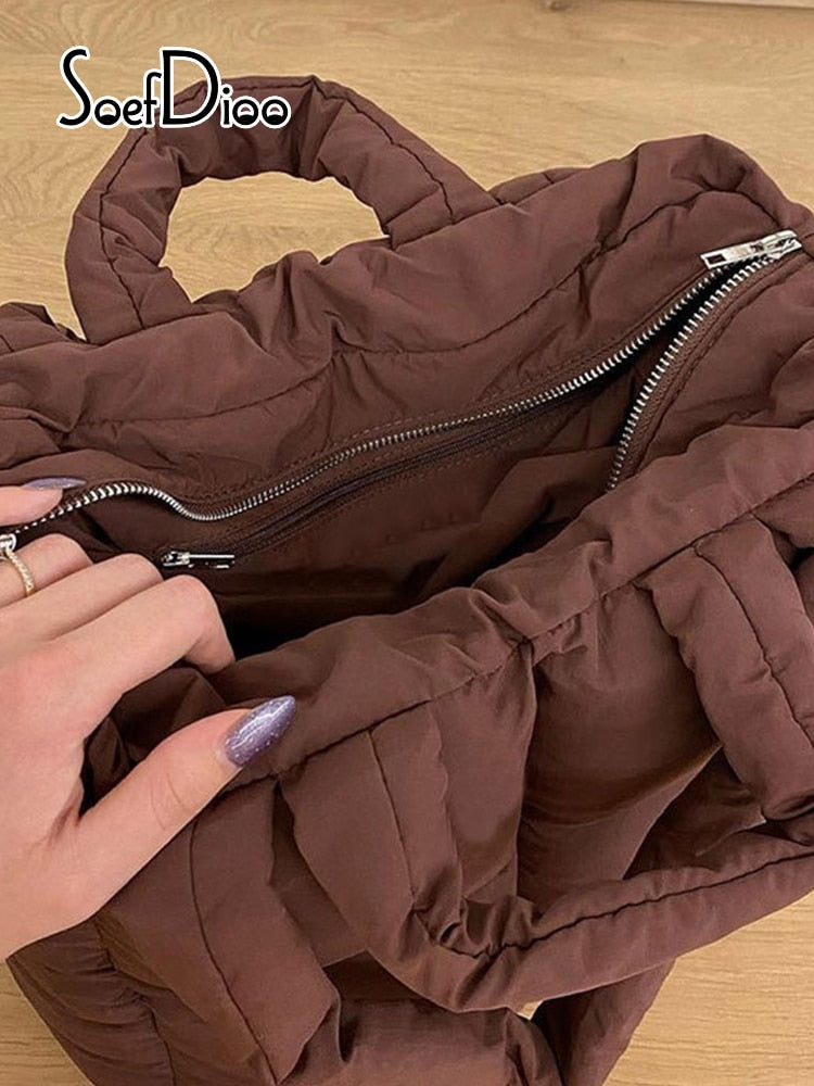Zipper Cotton-padded Jacket Bag