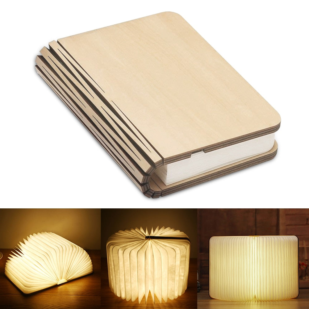 Wooden book lamp