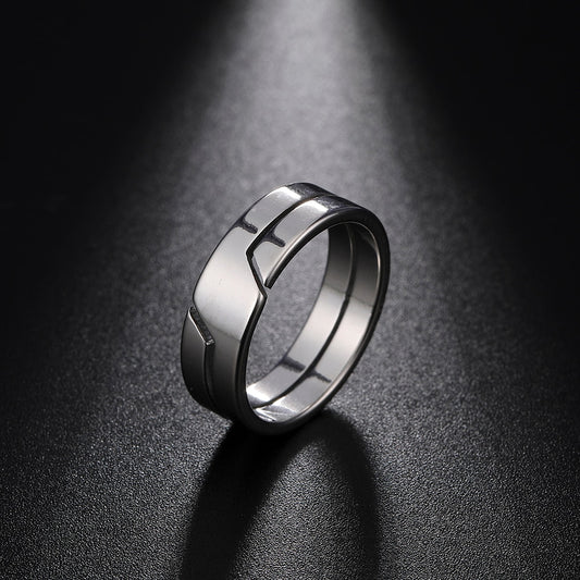 Silver Color Unisex Stainless Rings Pi-Mart