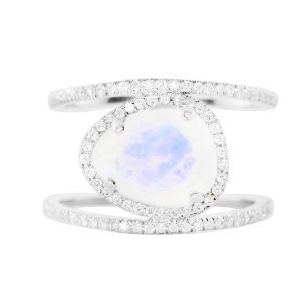 Double Band Moonstone Ring