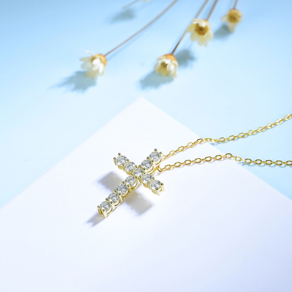 Moissanite Cross Pendants For Women