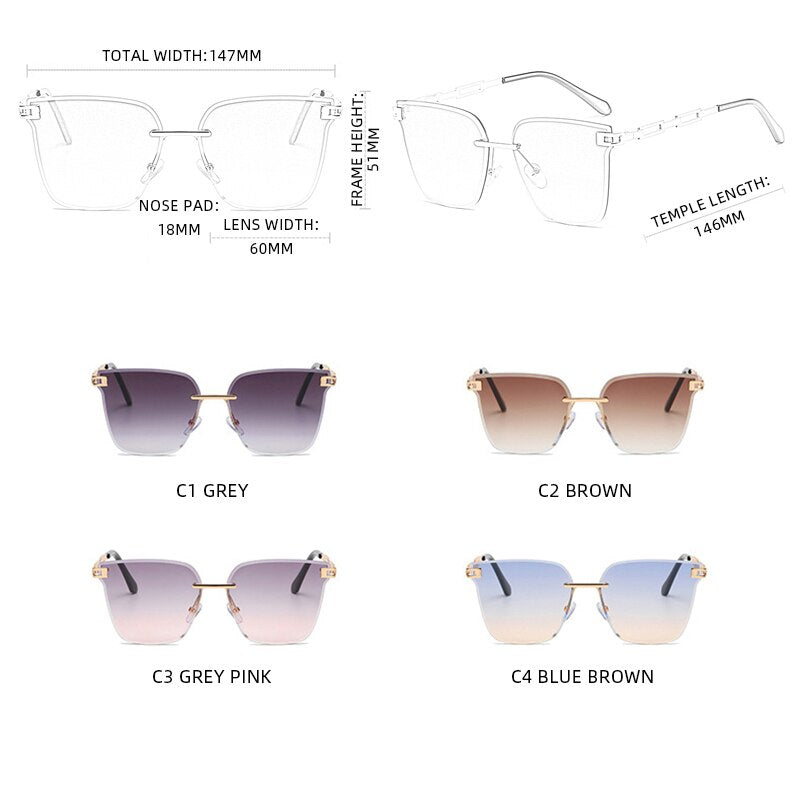 UV400 Cat Eye Sunglasses Frameless