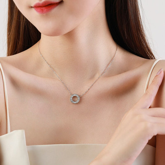 Sparkling Clear Round Necklace Pi-Mart