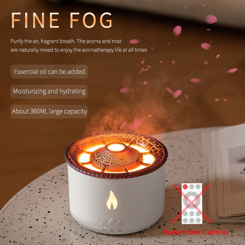 Diffuser Humidifier with Smoke Ring Night Lamp